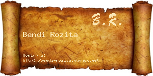 Bendi Rozita névjegykártya